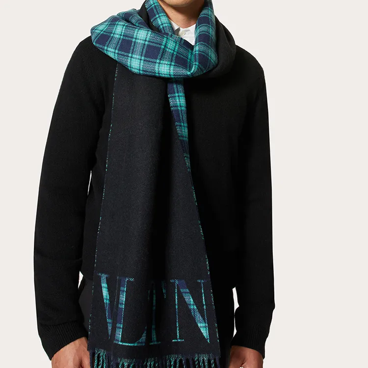 Valentino Knit Scarves Men Black/Green-2