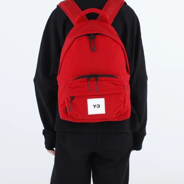 Y 3 Nylon Fabric Backpack Regular Unisex Red-4