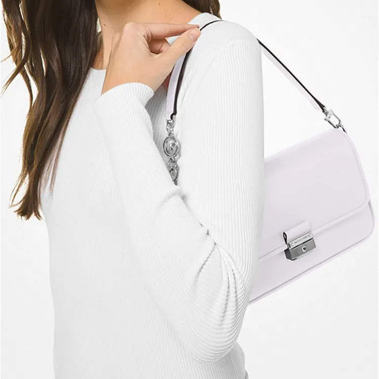 MICHAEL KORS Bradshaw Polyester With Leather Baguette Shoulder Bag Women's Lavender Purple-3