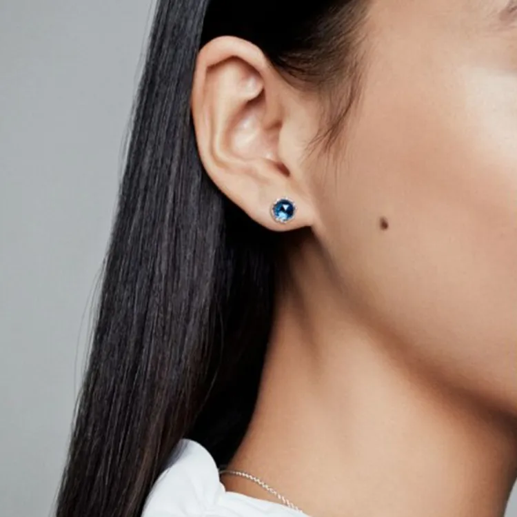 Pandora Stud Earrings Women's Blue-1