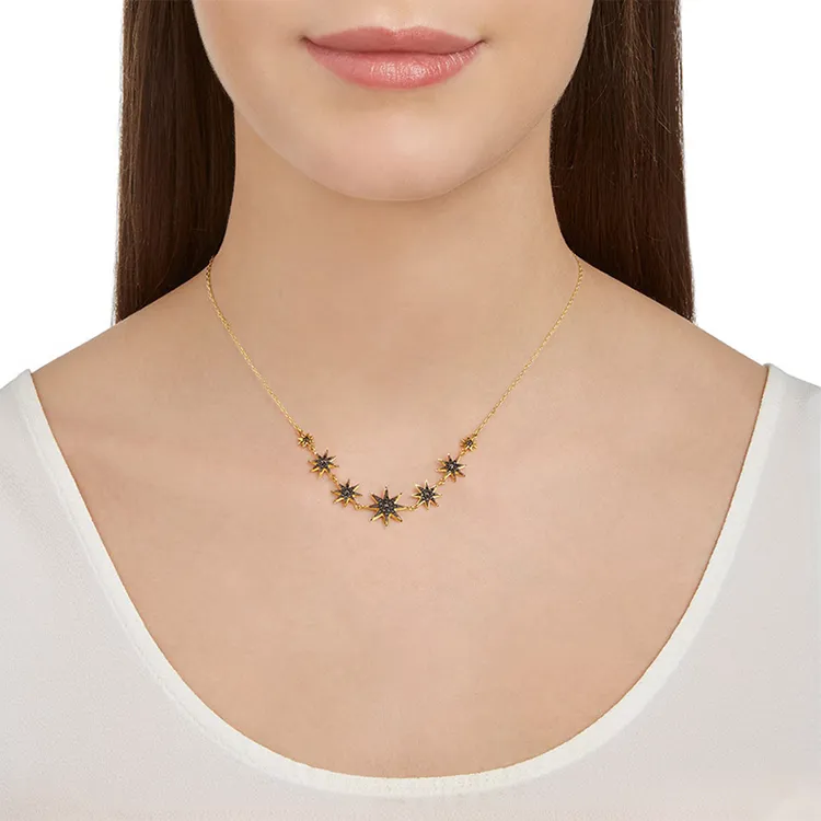 Swarovski Firework Necklaces Women's Black/Yellow-1