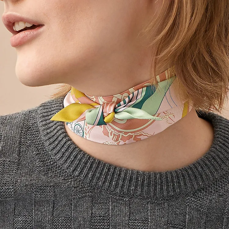 HERMES Silk Scarves Women's Pink-1