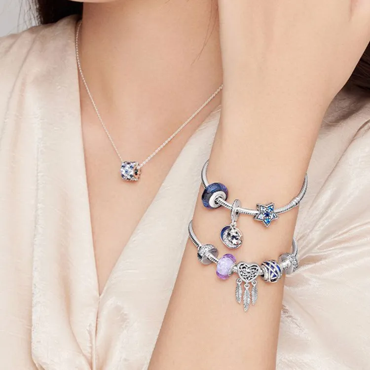 Pandora 925 Sterling Silver Necklaces Women's-3
