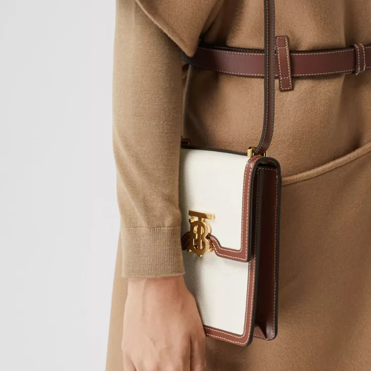 Burberry Robin Mini Bag White/Tan-6