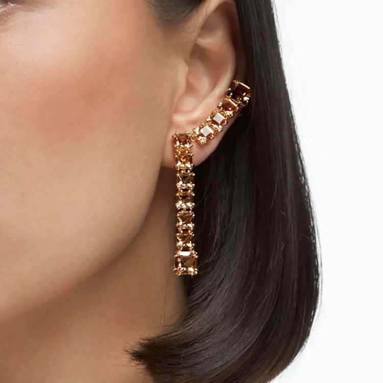 Swarovski Millenia Clip On Earrings Women's Yellow-3
