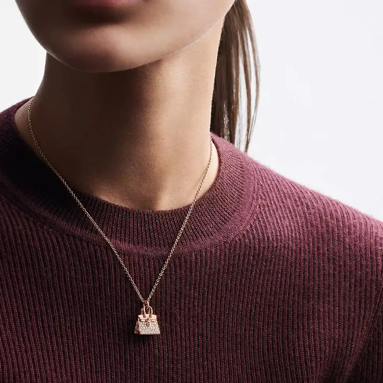 HERMES Rose Gold Necklaces Women's-3
