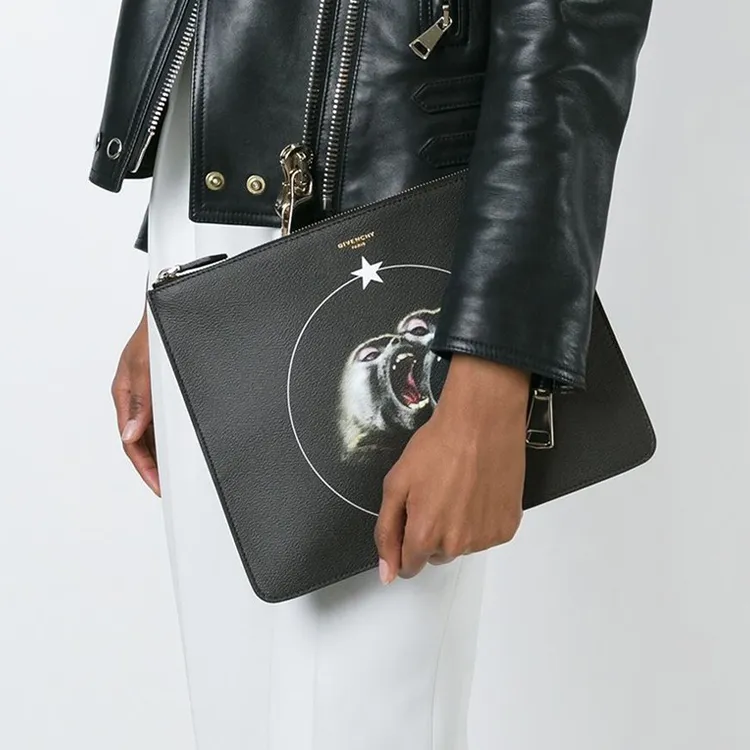 Givenchy PU Polyurethane Clutch Men's Black-5