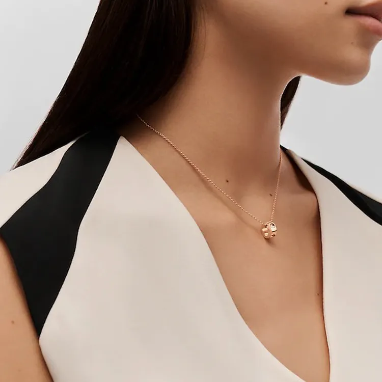 LOUIS VUITTON 18K Rose Gold Necklace Women's Gold-1