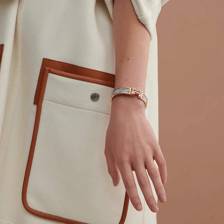HERMES Clic-H Bangles Women's Rose Gold-1