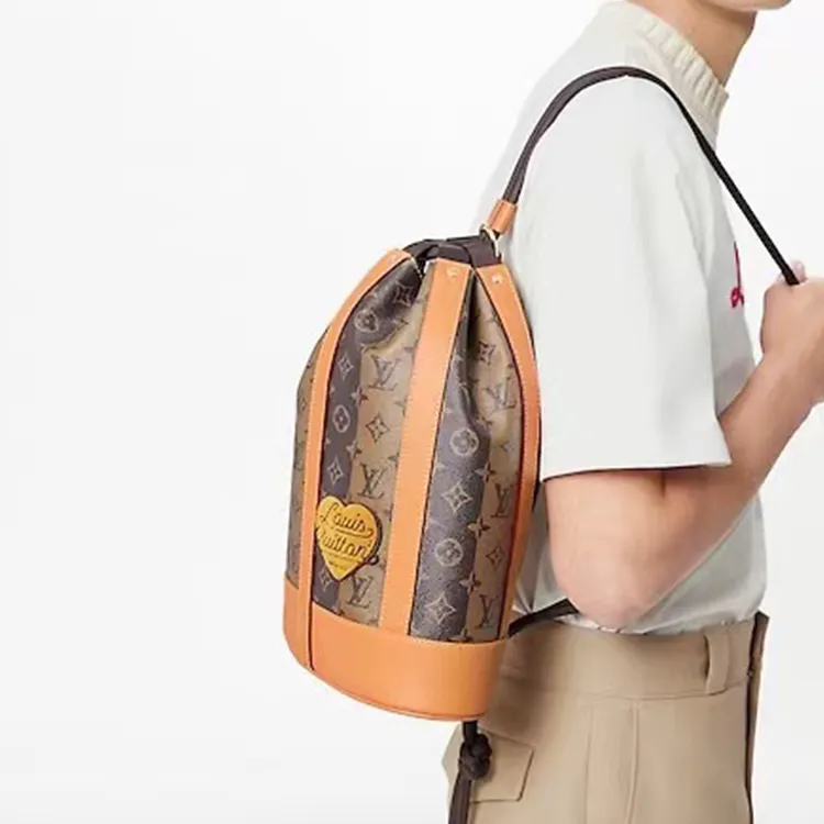 LOUIS VUITTON X Nigo Randonée Messenger Monogram Stripes Brown-4