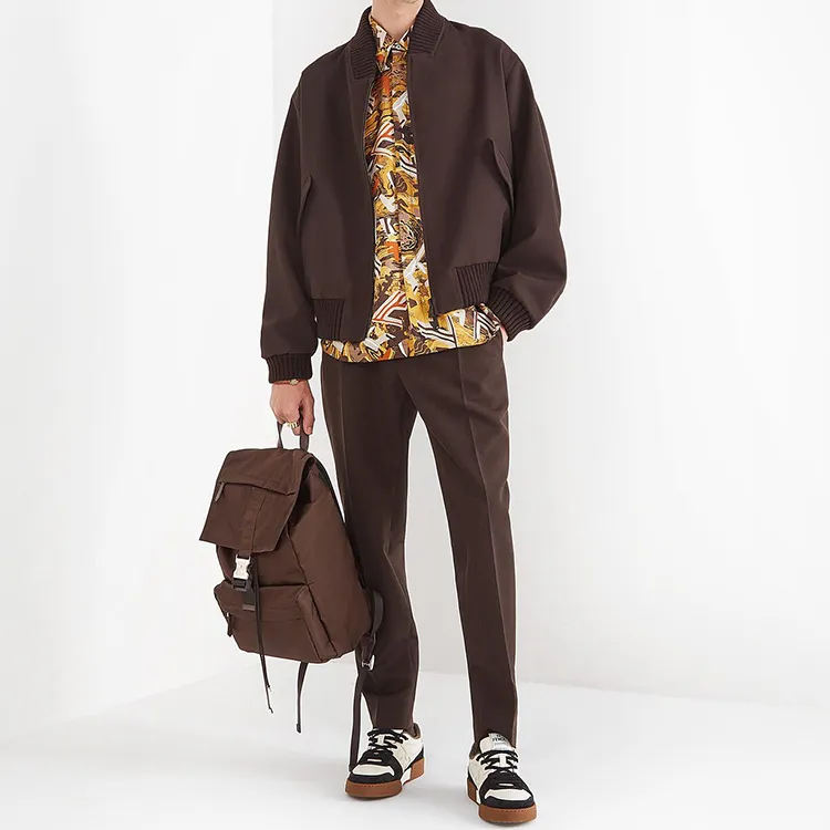 FENDI Fendiness Nylon Fabric Backpack Medium Size Men's Brown-3