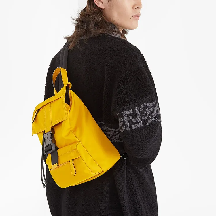 FENDI Fendiness Nylon Crossbody Bag, Shoulder Bag Men's Yellow-3