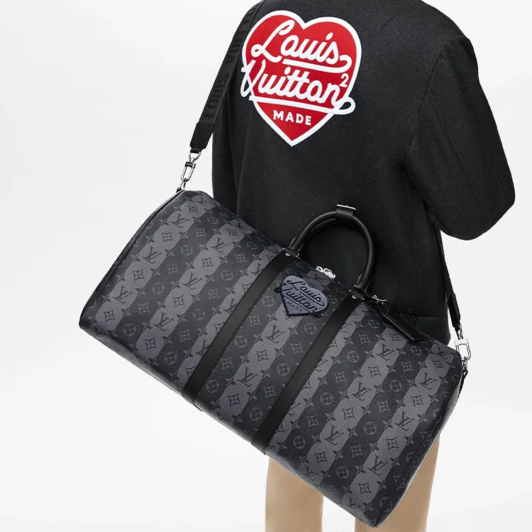 LOUIS VUITTON X Nigo Keepall Bandouliere 55 Monogram Stripes Eclipse-6