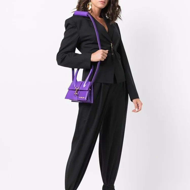 Jacquemus Cow Leather Handbag Women's Purple-5
