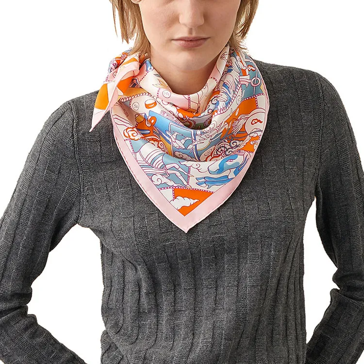HERMES Silk Scarves Women's Pink-1