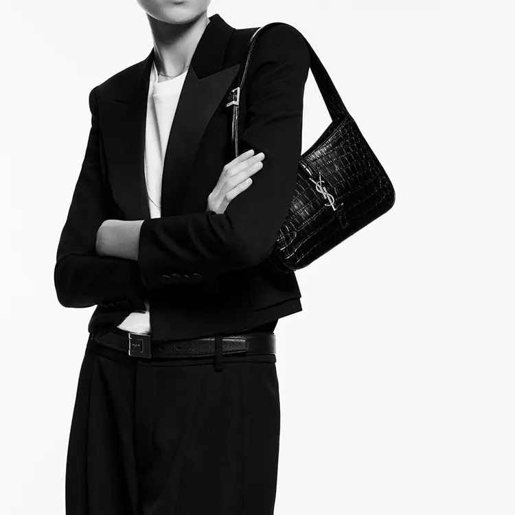 SAINT LAURENT LE5A7 Cow Leather Shoulder Bag Hobo Bag Handbag Shoulder Bag Women's Dark Green-4