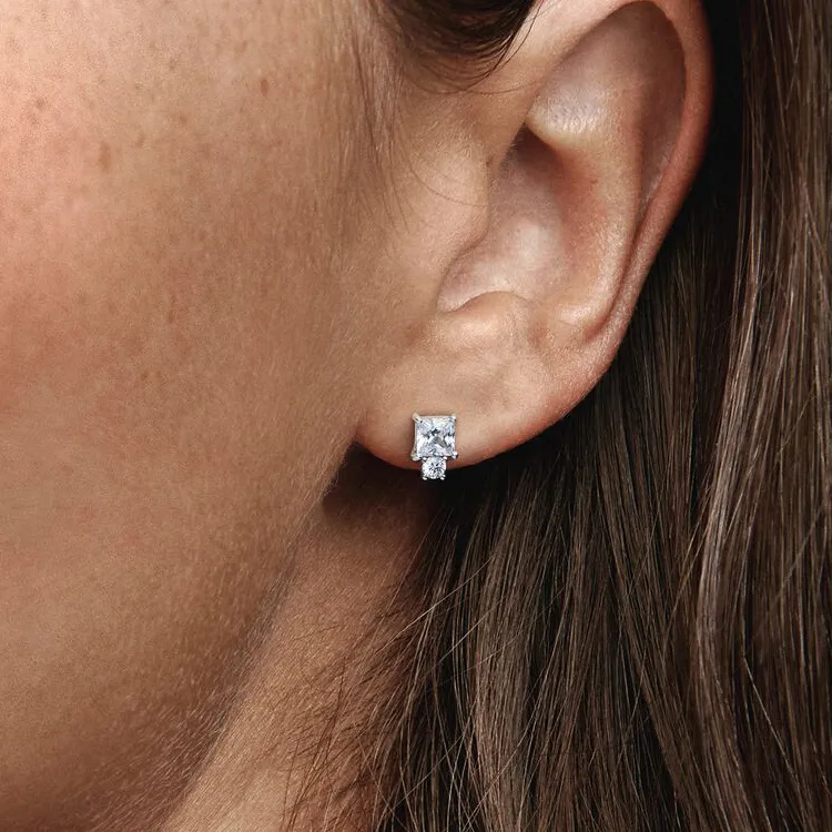 Pandora Stud Earrings Women's Silver-1