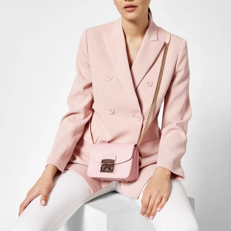 Furla Metropolis Collection Leather Small Square Bag Crossbody Bag Shoulder Bag Women's Pink-7