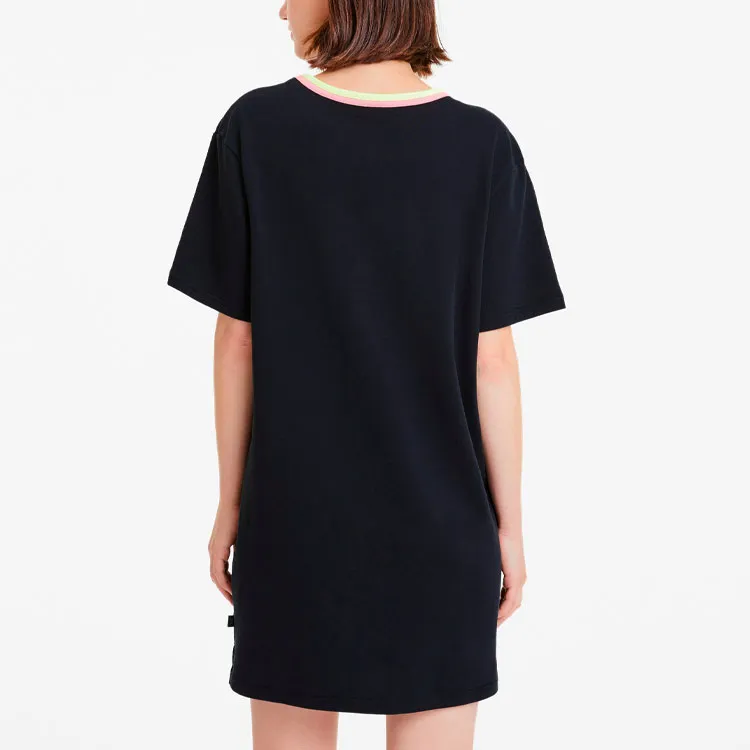 PUMA Short Sleeved Dresses Women's Black-4