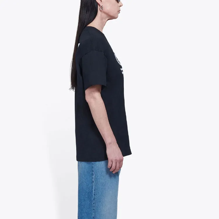 Balenciaga Drop Shoulder Sleeve T Shirt Women's Black-4
