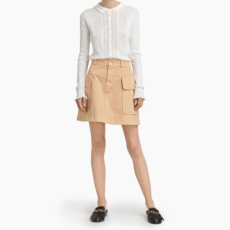 See By Chloe Denim Short Skirts Women's Yellow-2