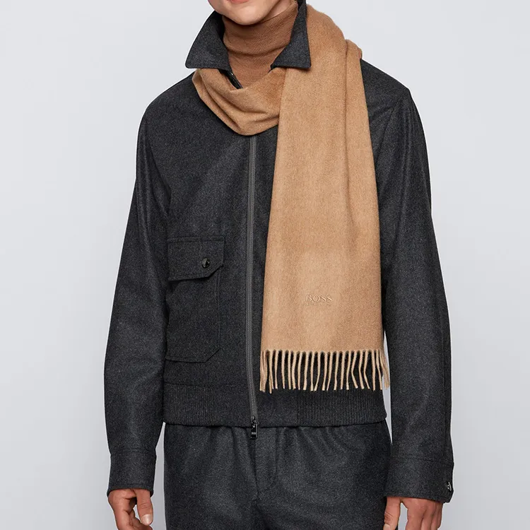 HUGO BOSS Knit Scarves Men Medium Beige-2
