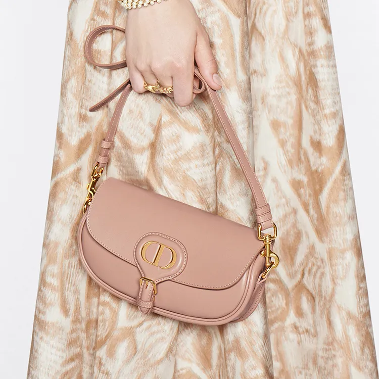DIOR Bobby Smooth Cow Leather Crescent Bag, Handbag, Shoulder Bag, Crossbody Bag Women's Pink-7