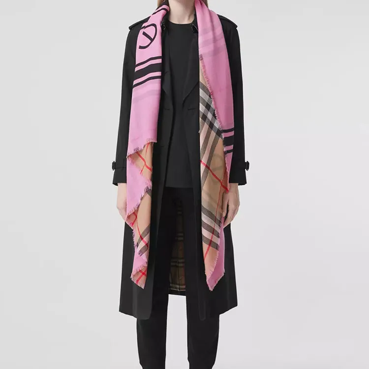 Burberry Large Check Gauze Scarf-4