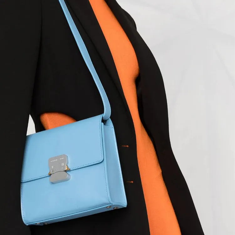 1017 ALYX 9SM Calfskin Shoulder Bag Crossbody Bag Women's Blue-2