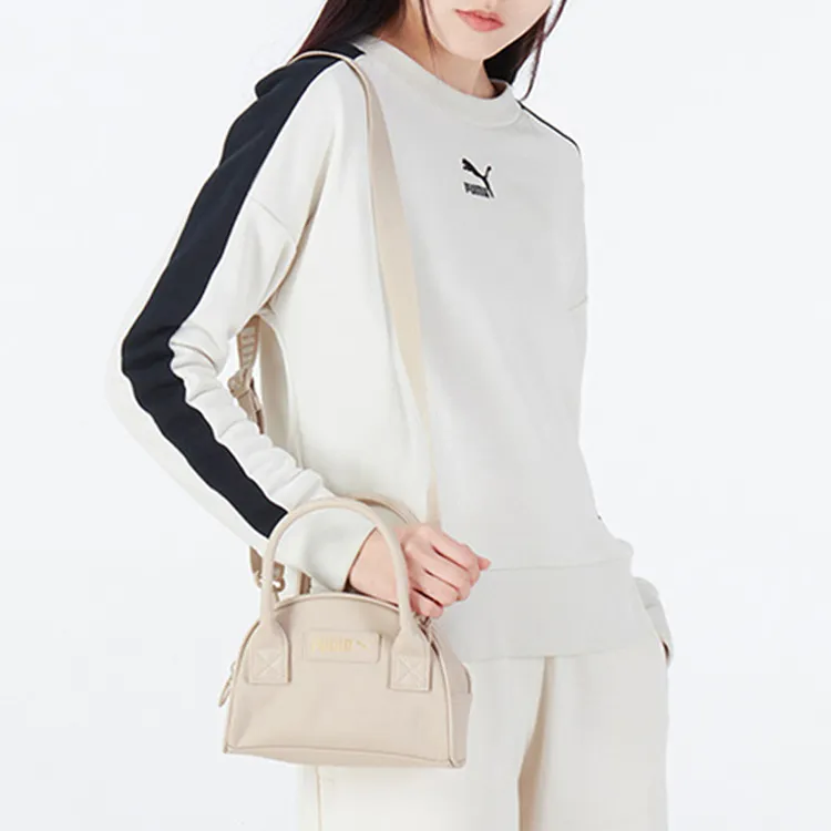 PUMA Fabric Artificial Leather Handbags Shoulder Bag Crossbody Bag Regular Women's Beige-4