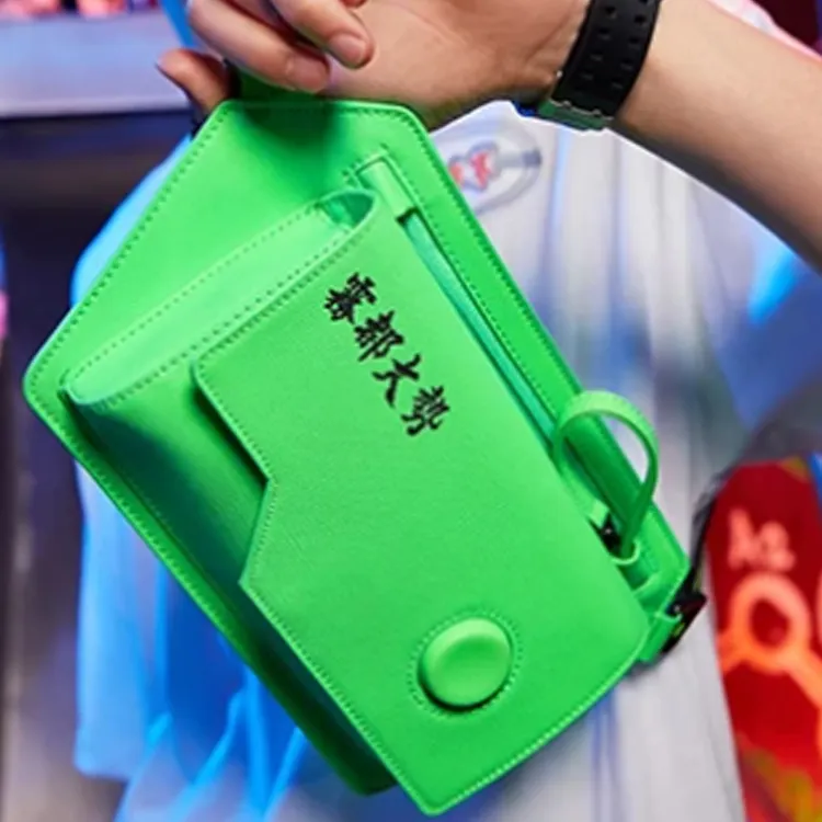 LiNing Badfive PU Shoulder Bag Crossbody Bag Unisex Neon Green-4