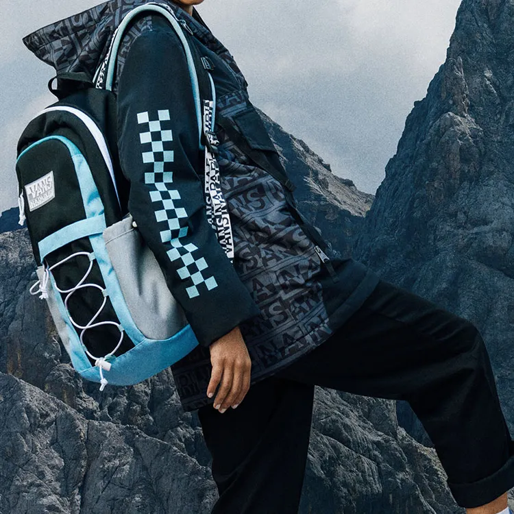 Vans Polyester Backpack Regular Unisex Blue Black-4