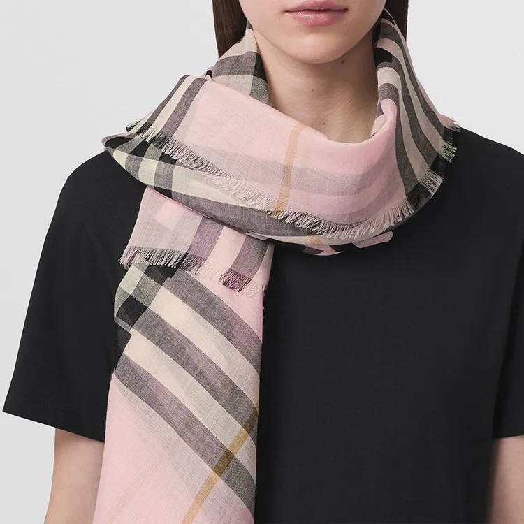 Burberry Horseferry Silk Scarves Women's Light Pink Red-5