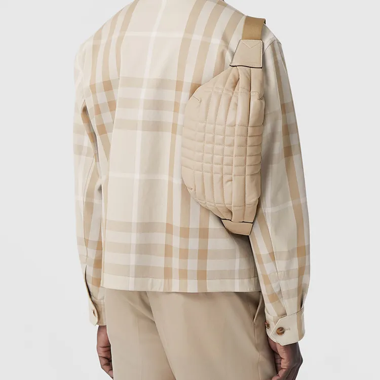 Burberry Sheepskin Fanny Pack, Chest Bag, Shoulder Bag Men's Light Yellow Umber Beige-6