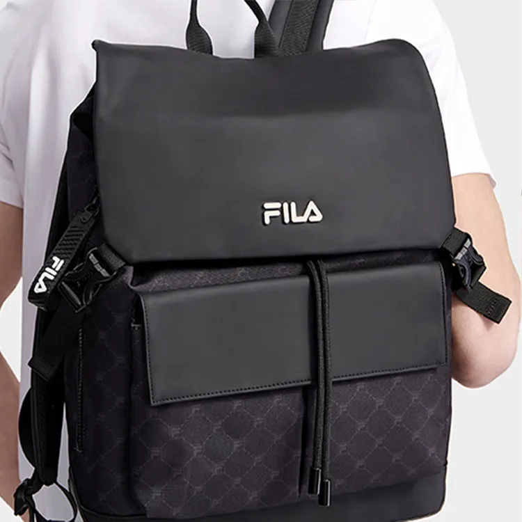 FILA Fabric Laptop Backpack Regular Men's Black-4