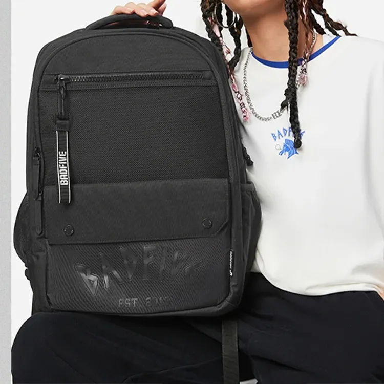 LiNing Badfive Polyester Backpack Regular Unisex Basic Black-3