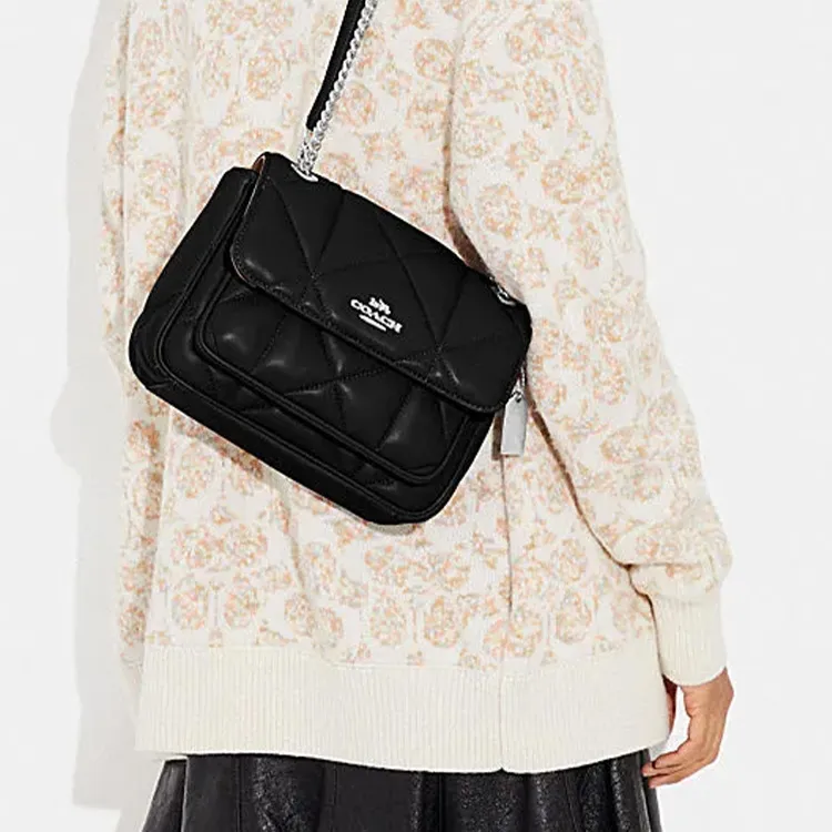 COACH Klare Leather Cloud Bag, Shoulder Bag, Crossbody Bag Medium Size Women's Black-4