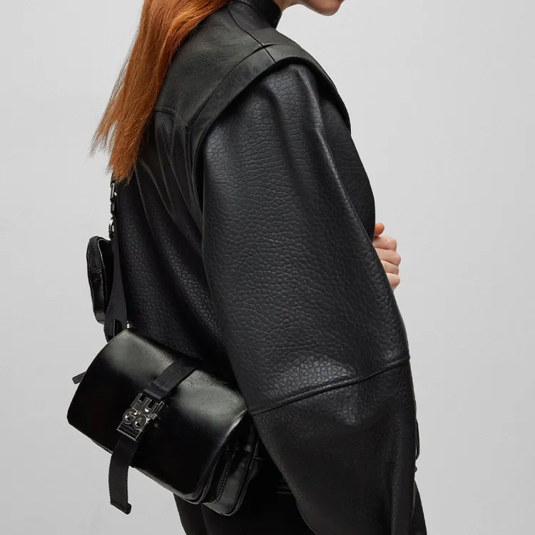 HUGO BOSS Polyester Shoulder Bag Crossbody Bag Mini Women's Black-3