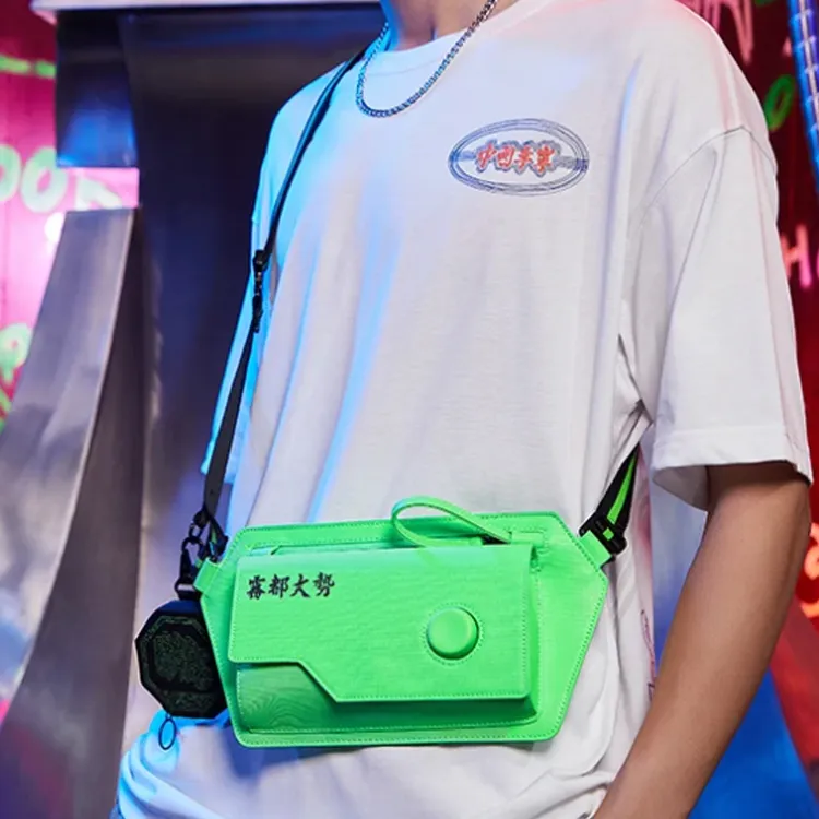 LiNing Badfive PU Shoulder Bag Crossbody Bag Unisex Neon Green-5