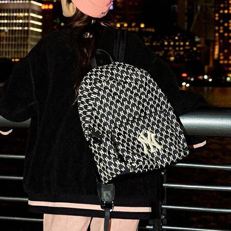 MLB Monogram Collection Polyester Backpack Regular Unisex Black-6