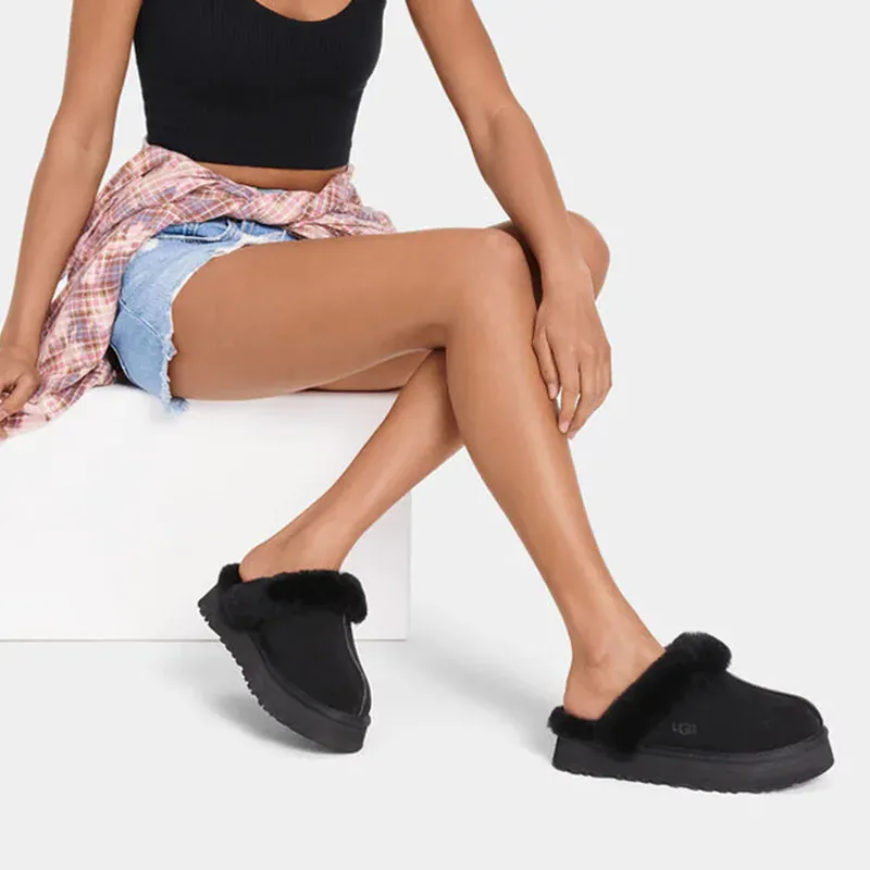 UGG Disquette Slipper Black Women's-6