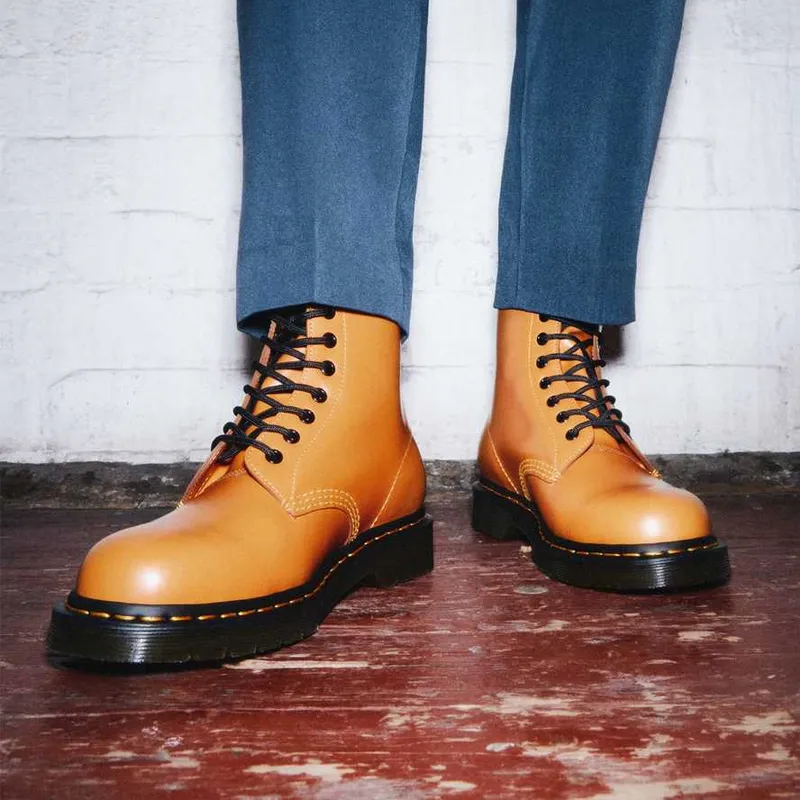Dr.Martens 1460 Smooth Leather Lace Up Boots 'Orange'-6