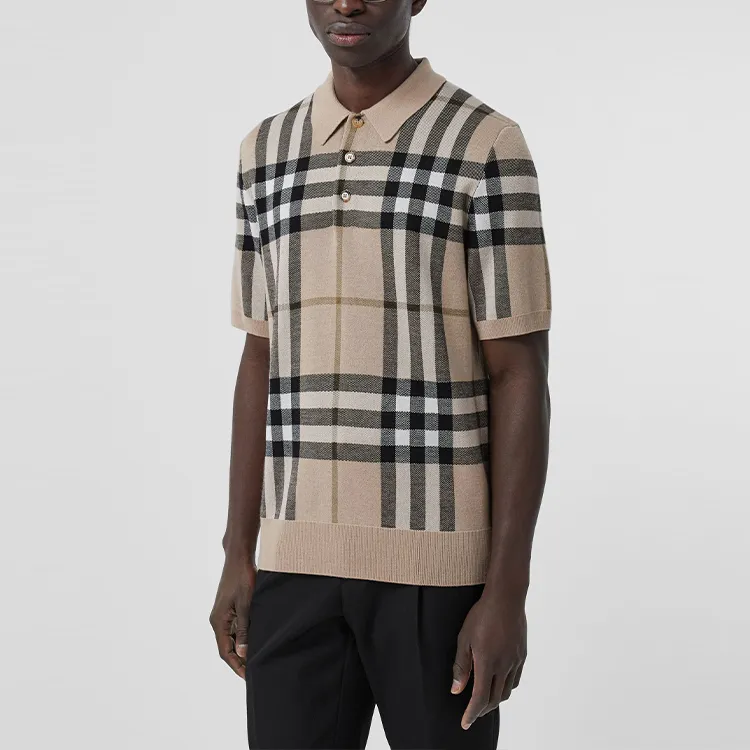 Burberry Polo Shirt Men's Soft Yellow Brown-1