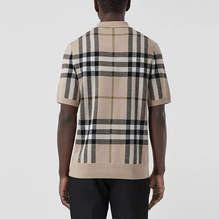 Burberry Polo Shirt Men's Soft Yellow Brown-2