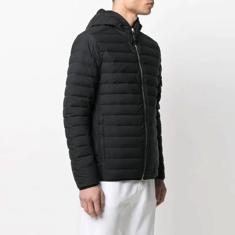 STONE ISLAND FW21 Solid Color Hooded Down Jacket Men's Black-2
