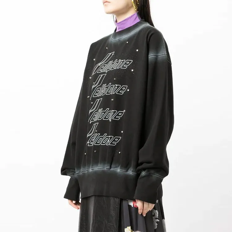 WE11DONE Sweatshirt Unisex Black Gray Color-2