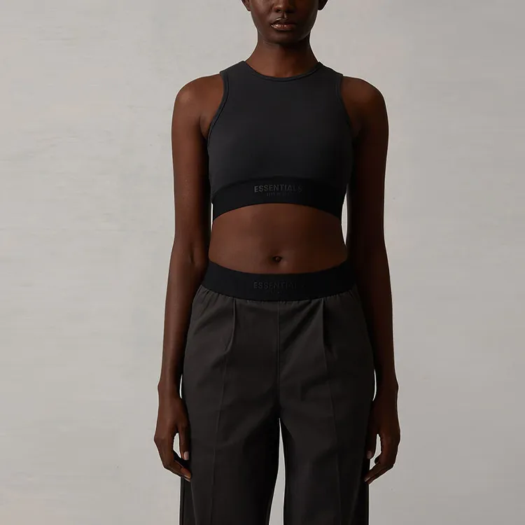 Fear Of God Essentials SS22 Sleeveless Sports Shirts Women's Black Iron-1