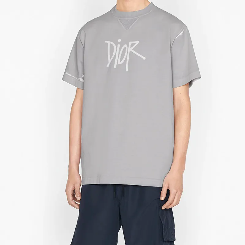 DIOR Quarterly New Products T-Shirts Men Gray-3