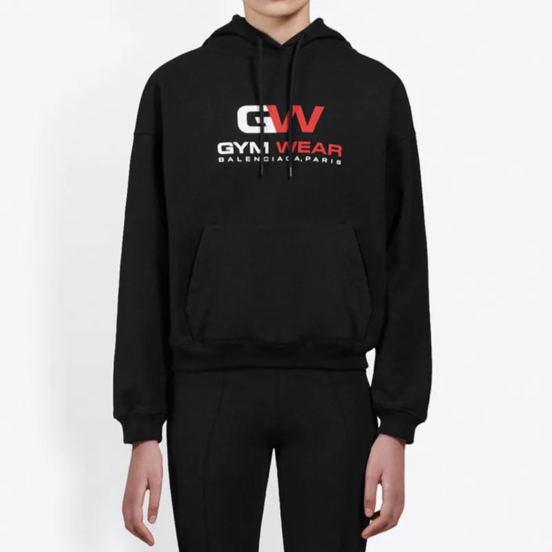 Balenciaga Gym Wear Hoodie Black-2