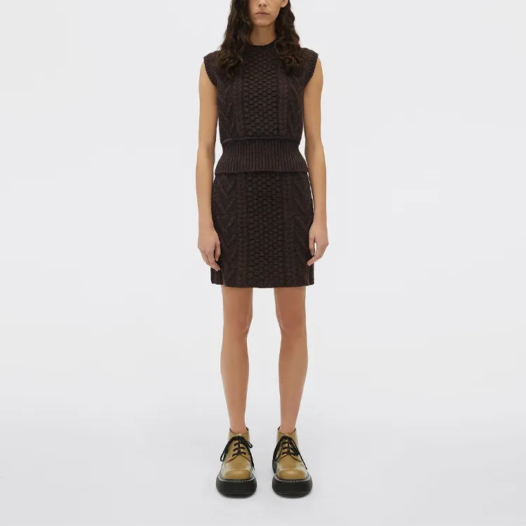 Bottega Veneta Casual Short Skirts Women's Chocolate Brown-1